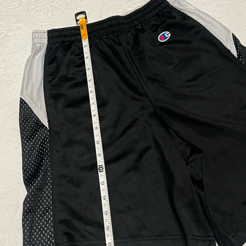 Champion Black and White Boys' Athletic Shorts with Frost Valley Logo